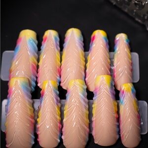 Neon Color Press On Nails Set